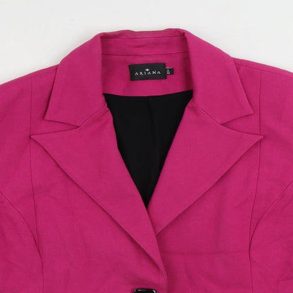 Ariana Womens Pink Jacket Blazer Size 14 Button