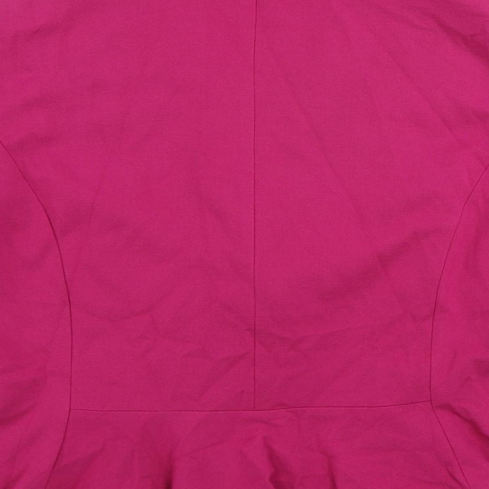 Ariana Womens Pink Jacket Blazer Size 14 Button