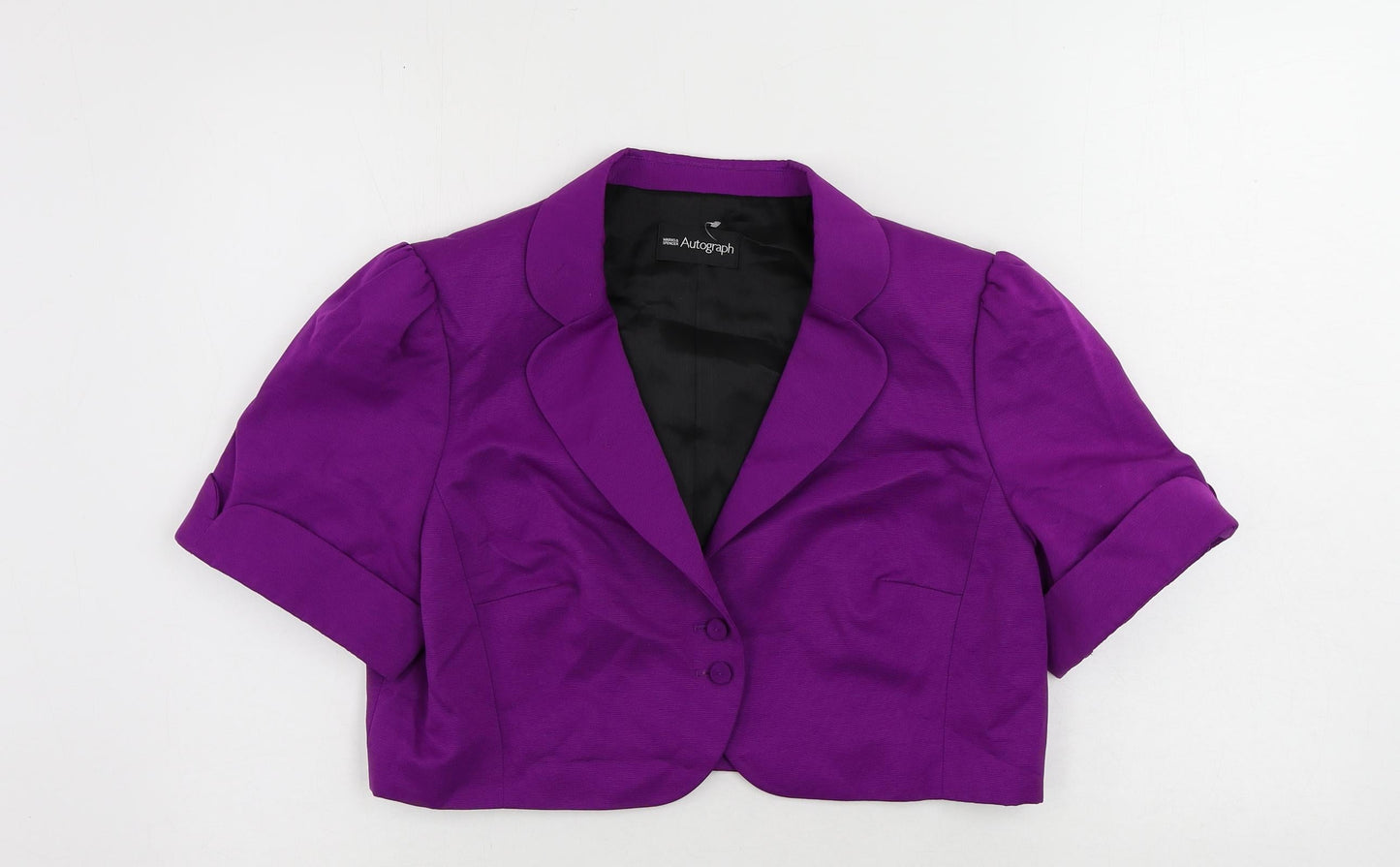 Autograph Womens Purple Jacket Blazer Size 16 Button