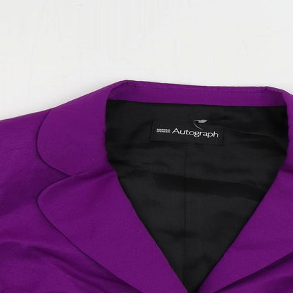 Autograph Womens Purple Jacket Blazer Size 16 Button