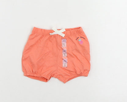 Marks and Spencer Baby Pink Cotton Cropped Trousers Size 3-6 Months Drawstring