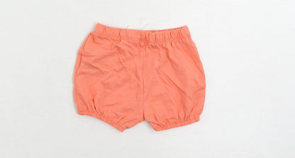 Marks and Spencer Baby Pink Cotton Cropped Trousers Size 3-6 Months Drawstring