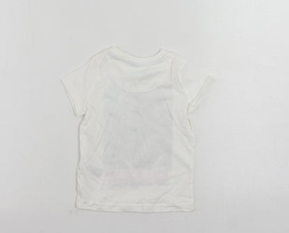 Marks and Spencer Baby White Cotton Pullover T-Shirt Size 18-24 Months Crew Neck Pullover - Disney Lightyear