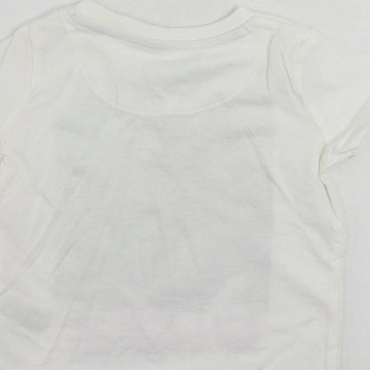 Marks and Spencer Baby White Cotton Pullover T-Shirt Size 18-24 Months Crew Neck Pullover - Disney Lightyear