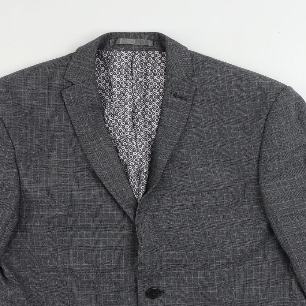 Mens UK Size 40 Limehaus Regular Grey Suit Jacket