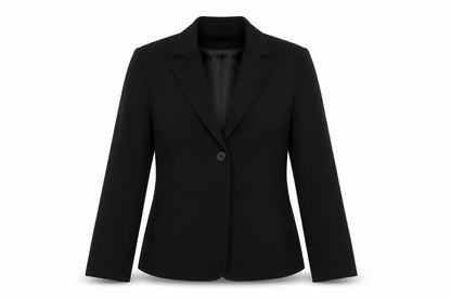 AMARANTO Womens Black Striped Jacket Blazer Size 12 Button