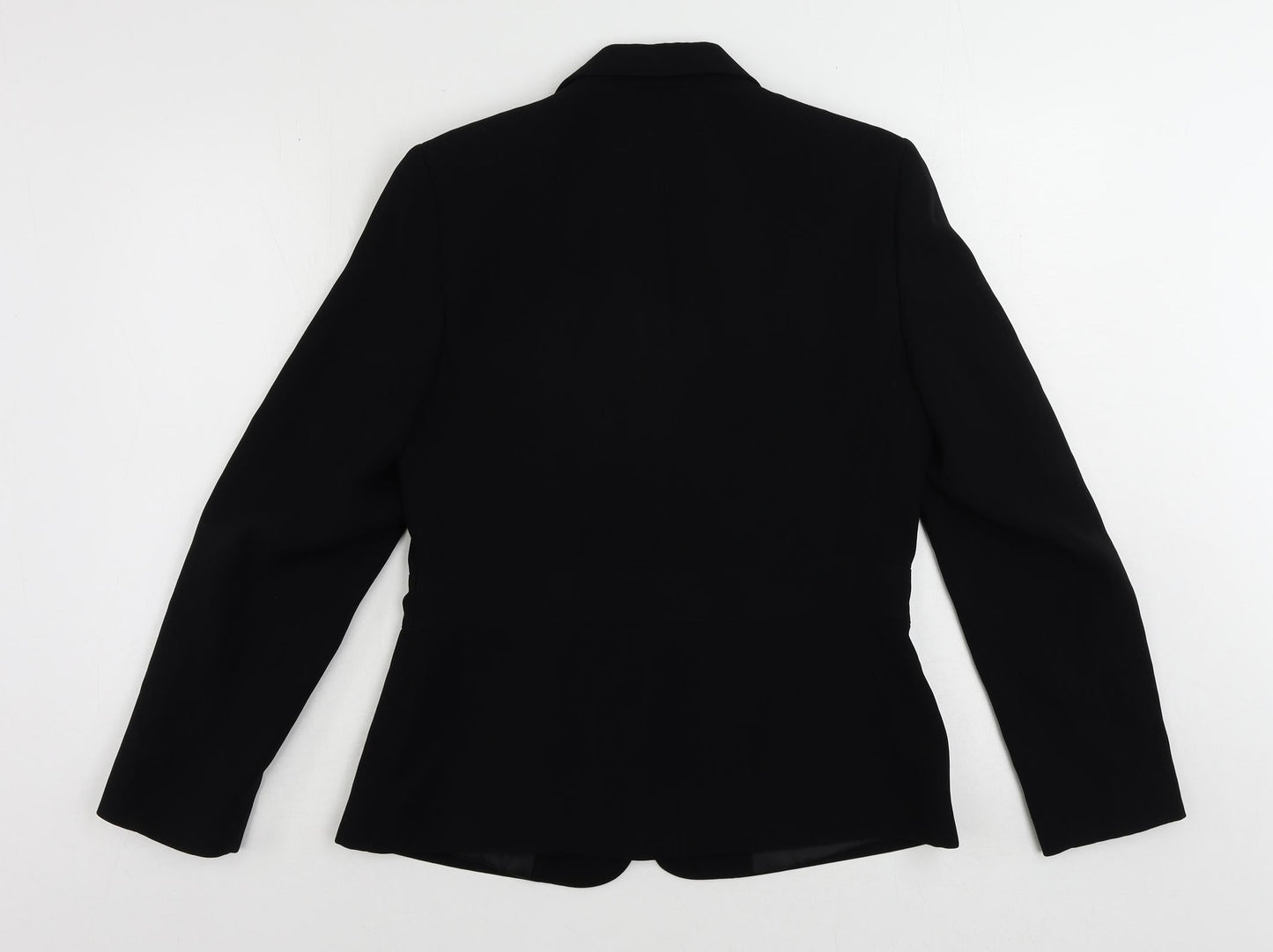 AMARANTO Womens Black Striped Jacket Blazer Size 12 Button