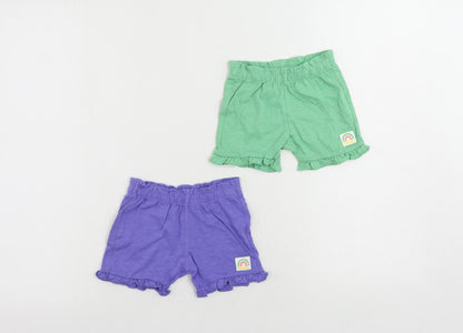 Marks and Spencer Baby Green Cotton Shorts Set Outfit/Set Size 3-6 Months
