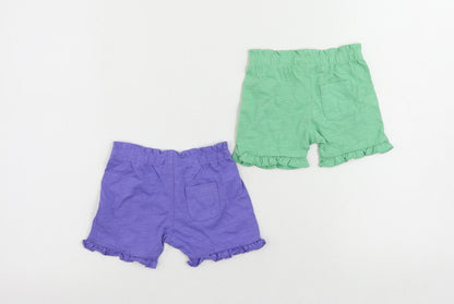 Marks and Spencer Baby Green Cotton Shorts Set Outfit/Set Size 3-6 Months