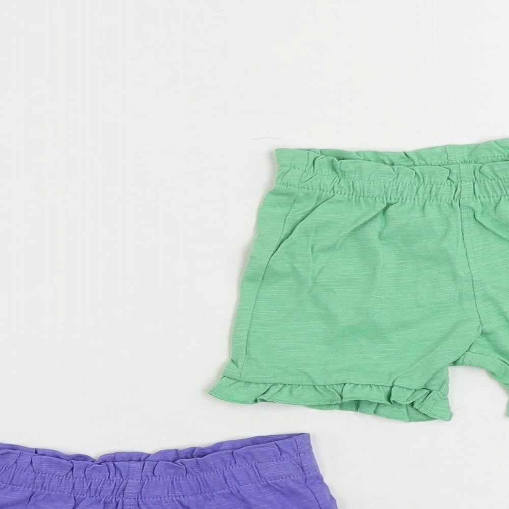 Marks and Spencer Baby Green Cotton Shorts Set Outfit/Set Size 3-6 Months