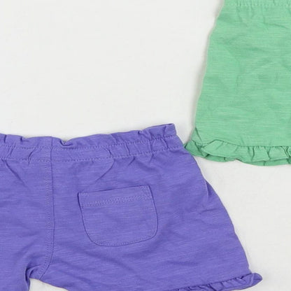 Marks and Spencer Baby Green Cotton Shorts Set Outfit/Set Size 3-6 Months