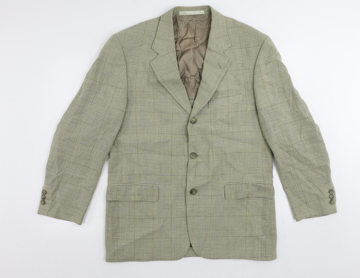 Mens UK Size 40 Marks and Spencer Regular Green Suit Jacket