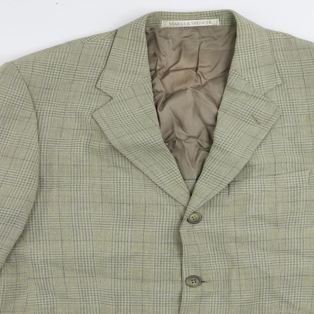 Mens UK Size 40 Marks and Spencer Regular Green Suit Jacket