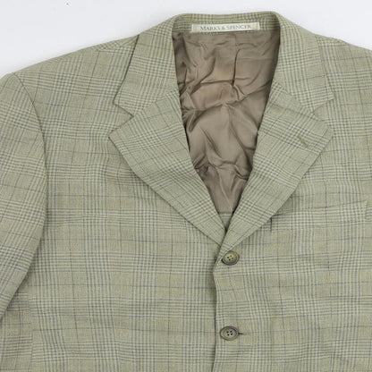 Mens UK Size 40 Marks and Spencer Regular Green Suit Jacket