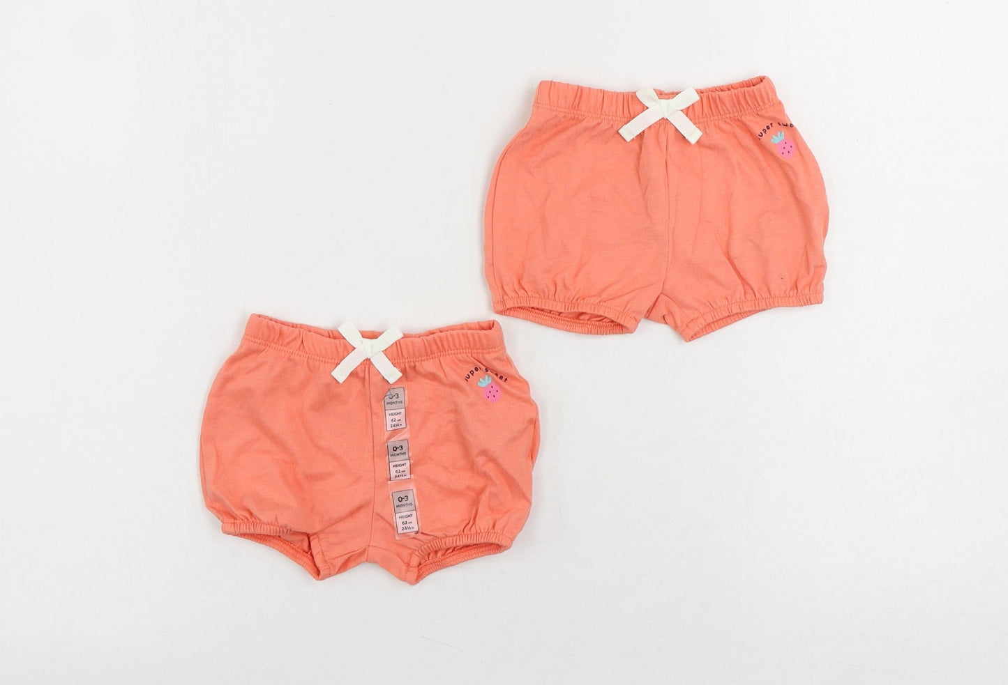 Marks and Spencer Baby Pink Cotton Shorts Set Outfit/Set Size 0-3 Months