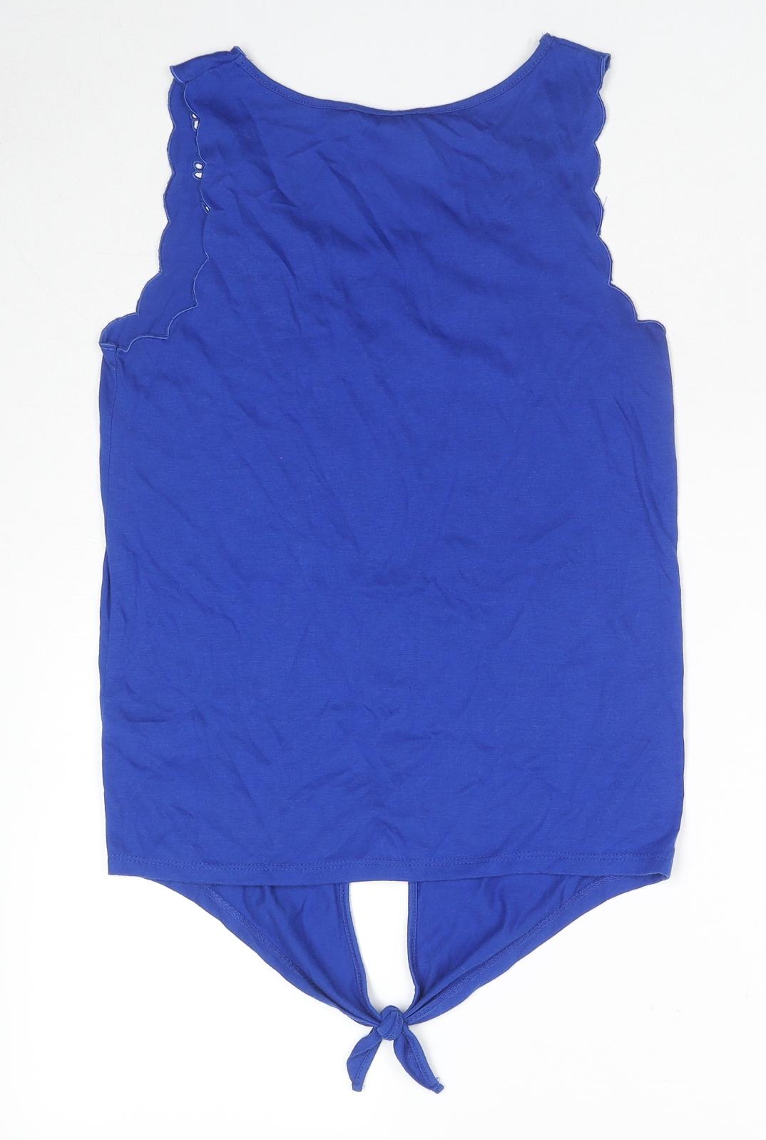 Womens UK Size 8 New Look Blue Basic Tank