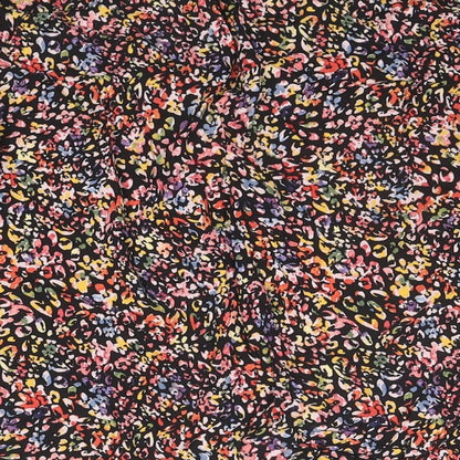 John Lewis Womens Multicoloured Floral Viscose Basic Blouse Size 12 Round Neck