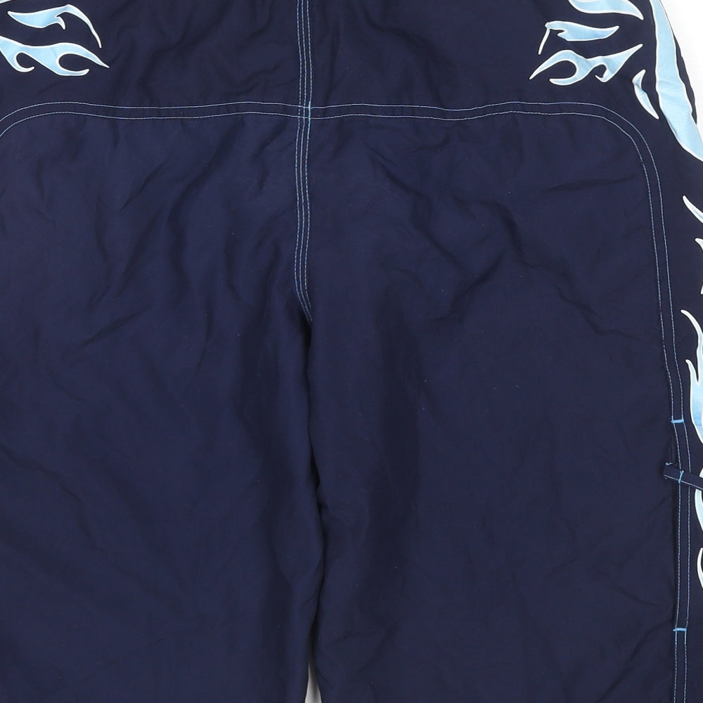 Speedo Boys Blue Polyester Utility Shorts Size XL L12 in Regular Drawstring - Flames Swim Shorts Label Size YBXL