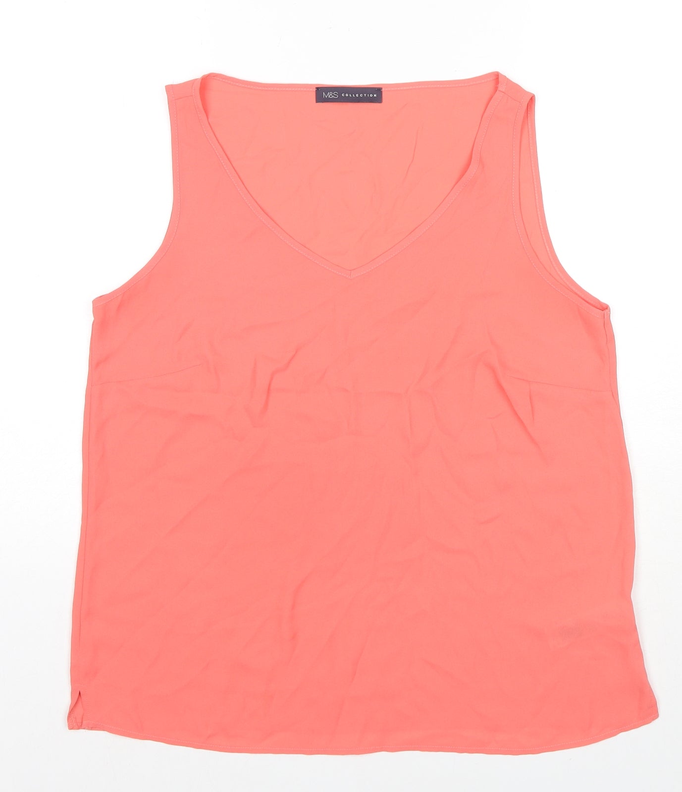 Womens UK Size 14 Marks and Spencer Orange Basic Tank