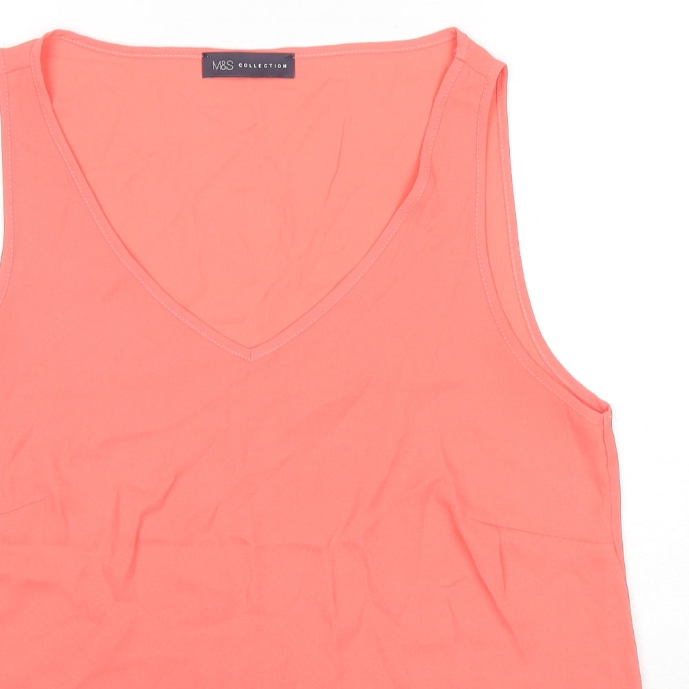 Womens UK Size 14 Marks and Spencer Orange Basic Tank