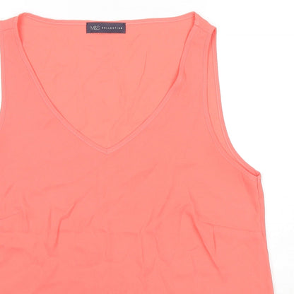 Womens UK Size 14 Marks and Spencer Orange Basic Tank