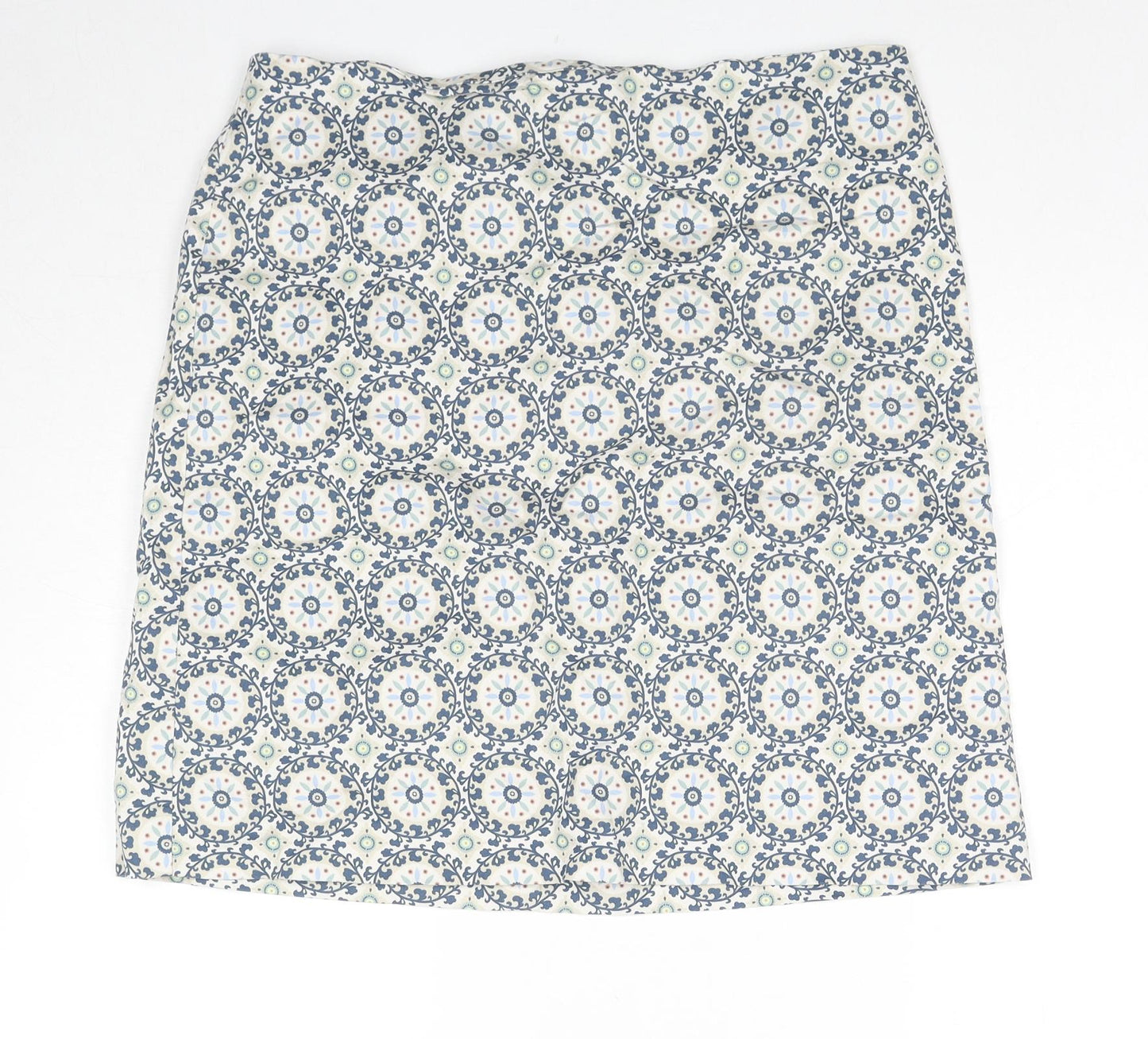 Ann Taylor Womens Multicoloured Floral Cotton A-Line Skirt Size 10 Zip