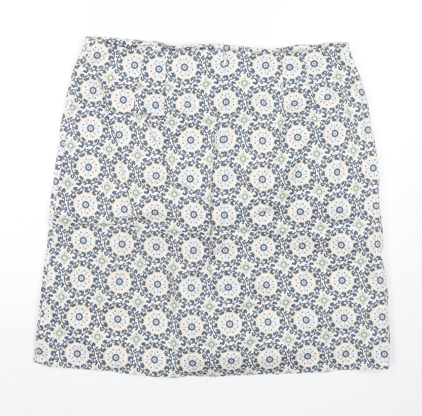 Ann Taylor Womens Multicoloured Floral Cotton A-Line Skirt Size 10 Zip