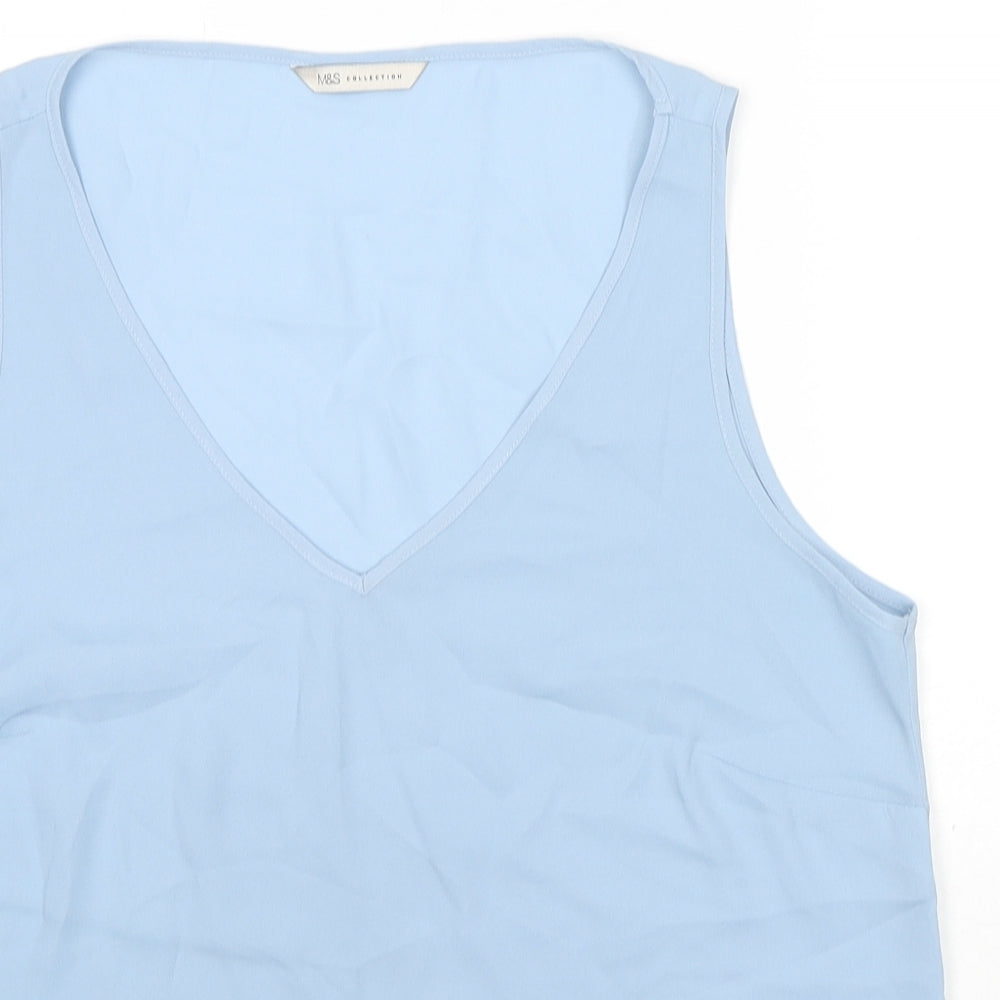 Womens UK Size 14 Marks and Spencer Blue Basic Tank