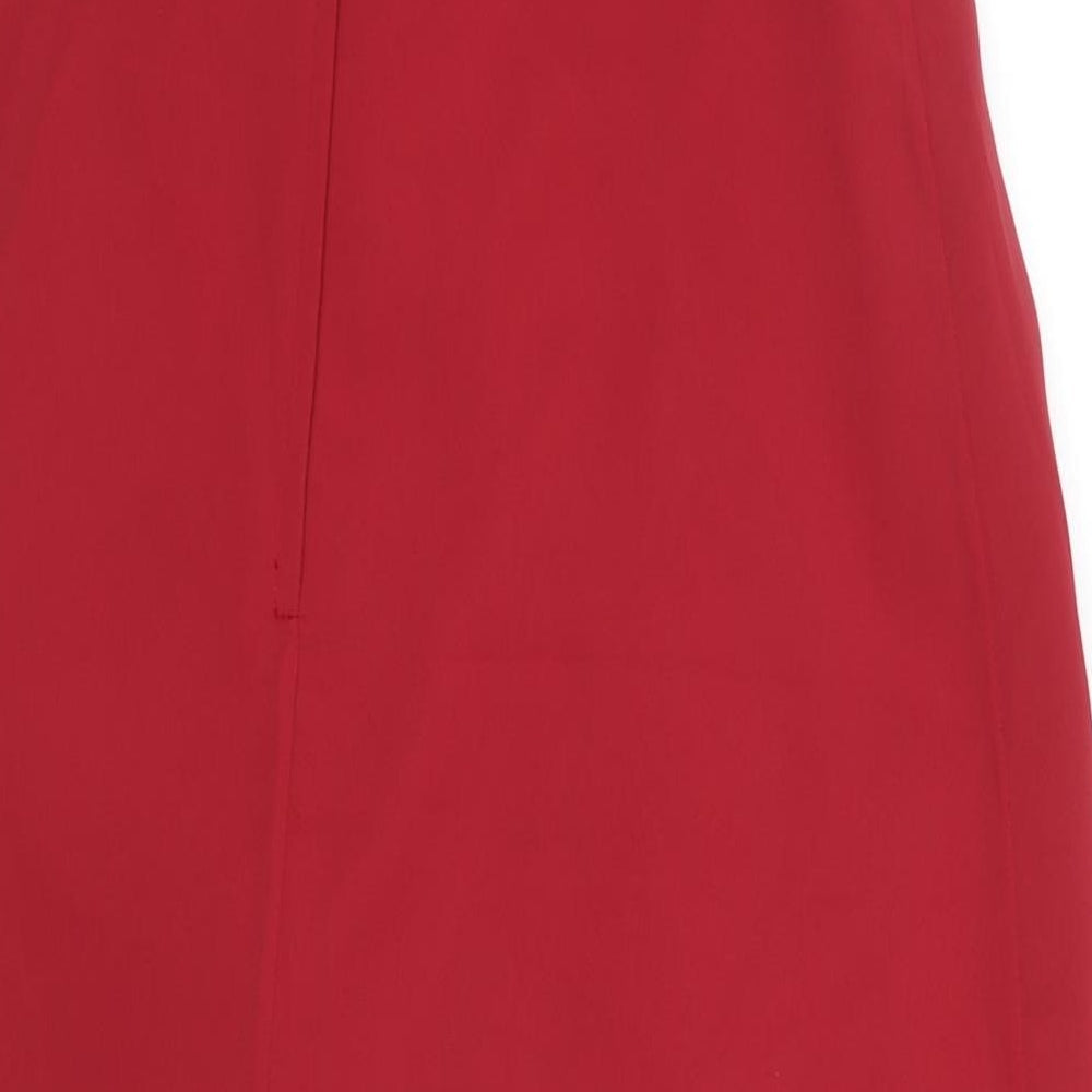 Imogene Holland Womens Red Polyester Ball Gown Size 14 Sweetheart Zip - Beaded Detail
