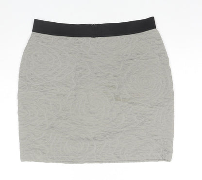 Silence + Noise Womens Green Geometric Viscose Mini Skirt Size M