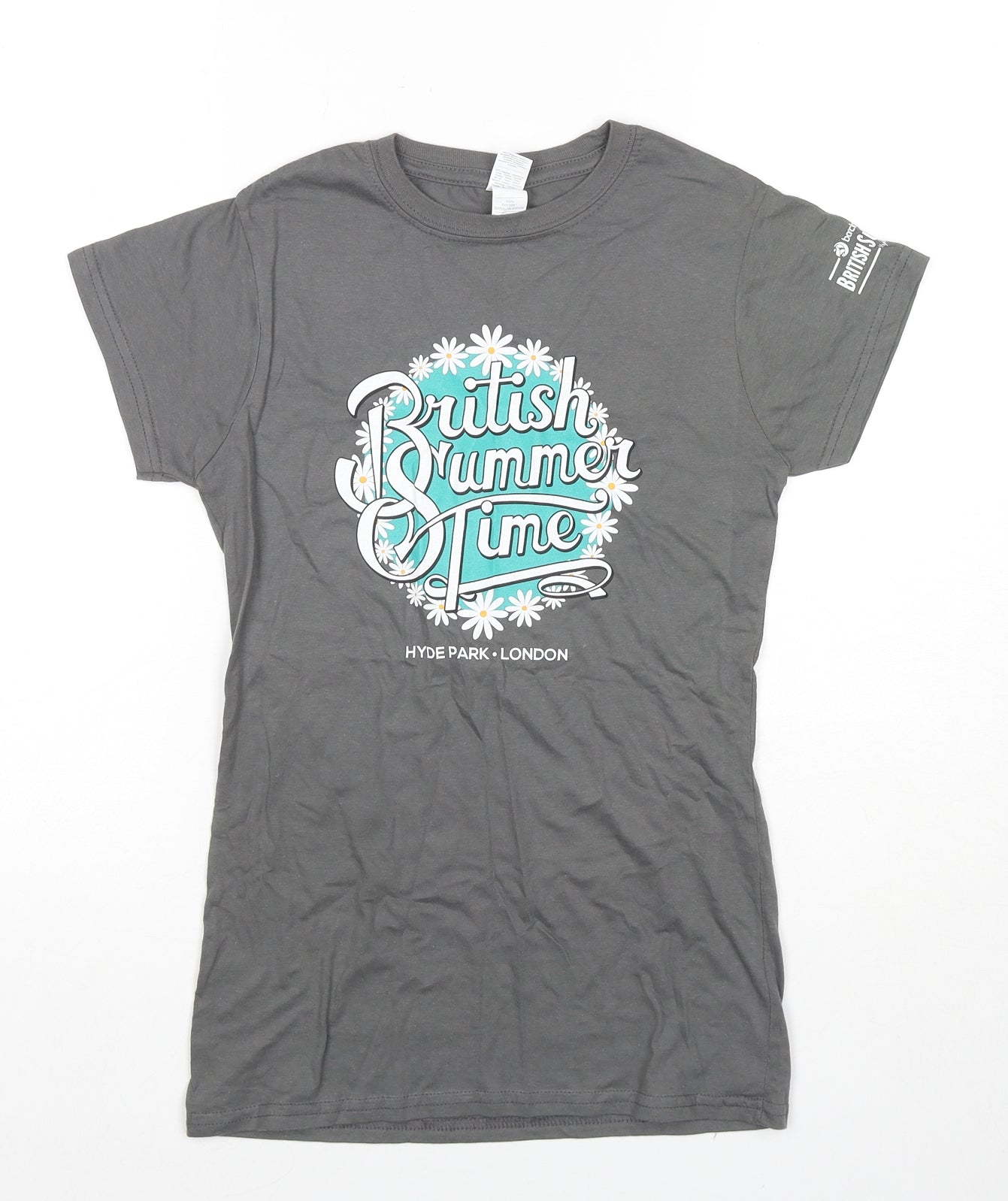 Womens UK Size S Gildan Grey Basic T-Shirt