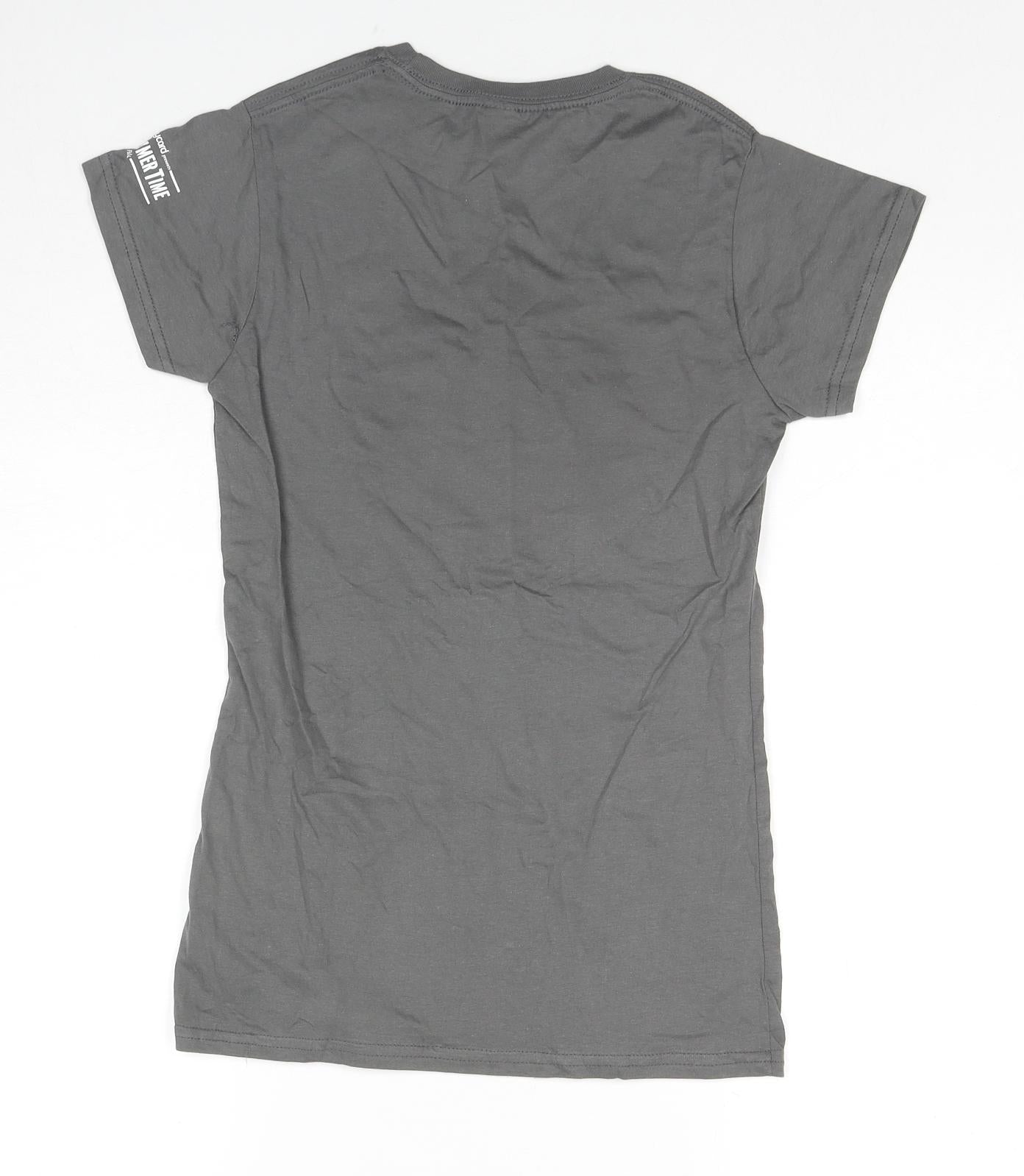Womens UK Size S Gildan Grey Basic T-Shirt