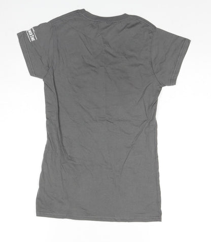 Womens UK Size S Gildan Grey Basic T-Shirt