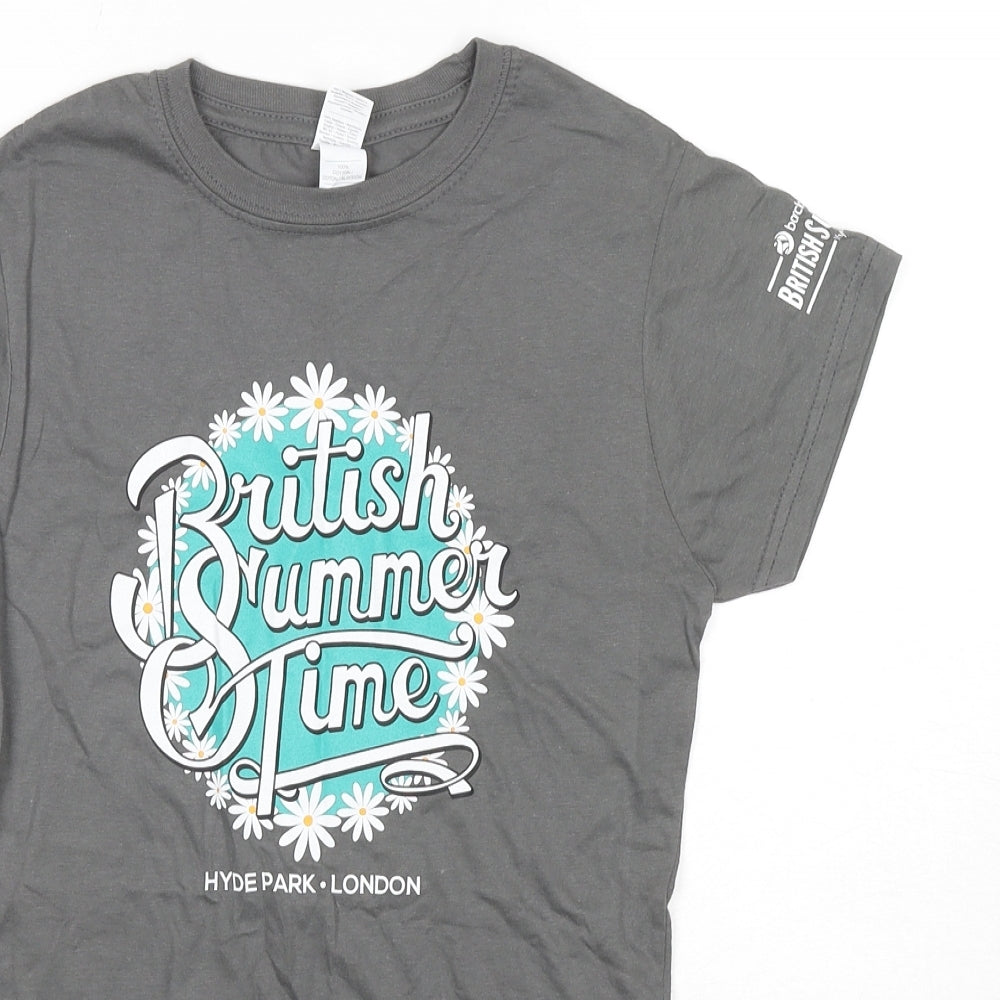 Womens UK Size S Gildan Grey Basic T-Shirt