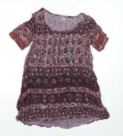 Womens UK Size S Ecote Red Tunic T-Shirt