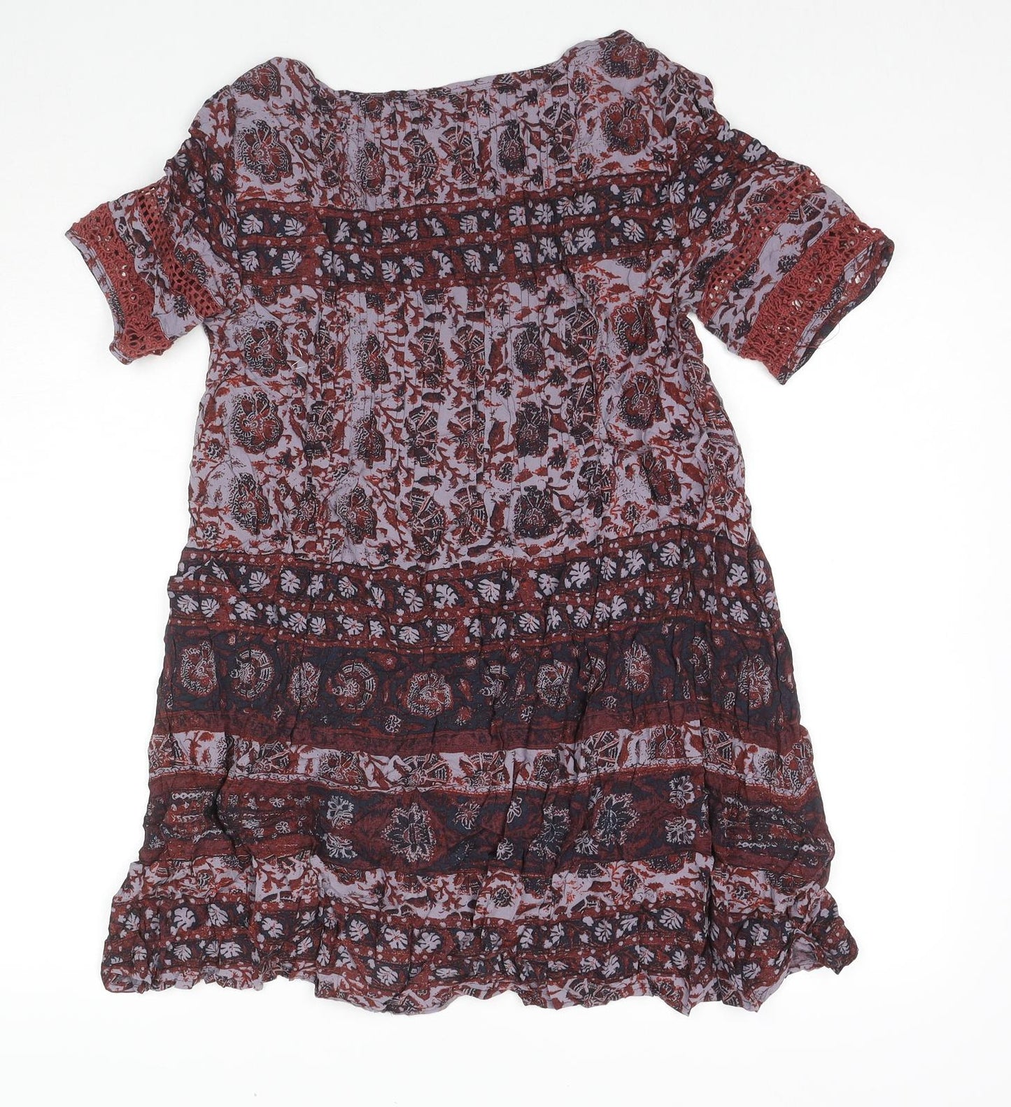 Womens UK Size S Ecote Red Tunic T-Shirt