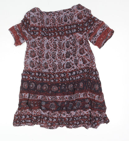 Womens UK Size S Ecote Red Tunic T-Shirt