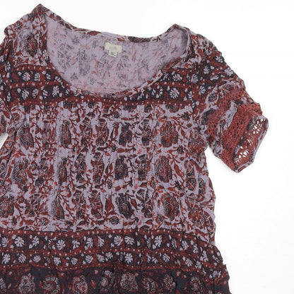 Womens UK Size S Ecote Red Tunic T-Shirt