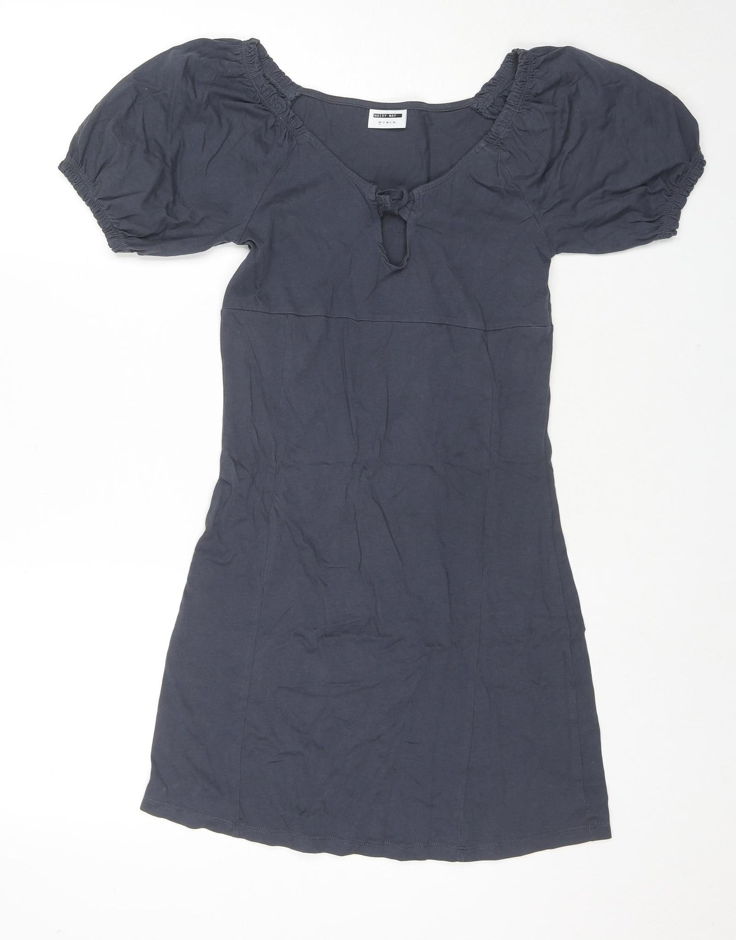 Noisy may Womens Grey Cotton T-Shirt Dress Size XS Round Neck Pullover