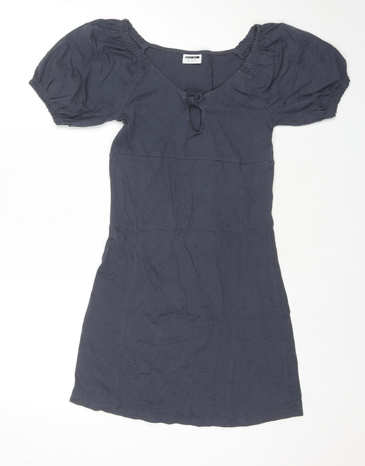 Noisy may Womens Grey Cotton T-Shirt Dress Size XS Round Neck Pullover