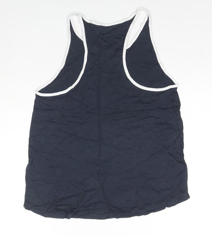 Jack Wills Womens Blue Cotton Basic Tank Size 10 Round Neck - Logo