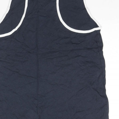 Jack Wills Womens Blue Cotton Basic Tank Size 10 Round Neck - Logo