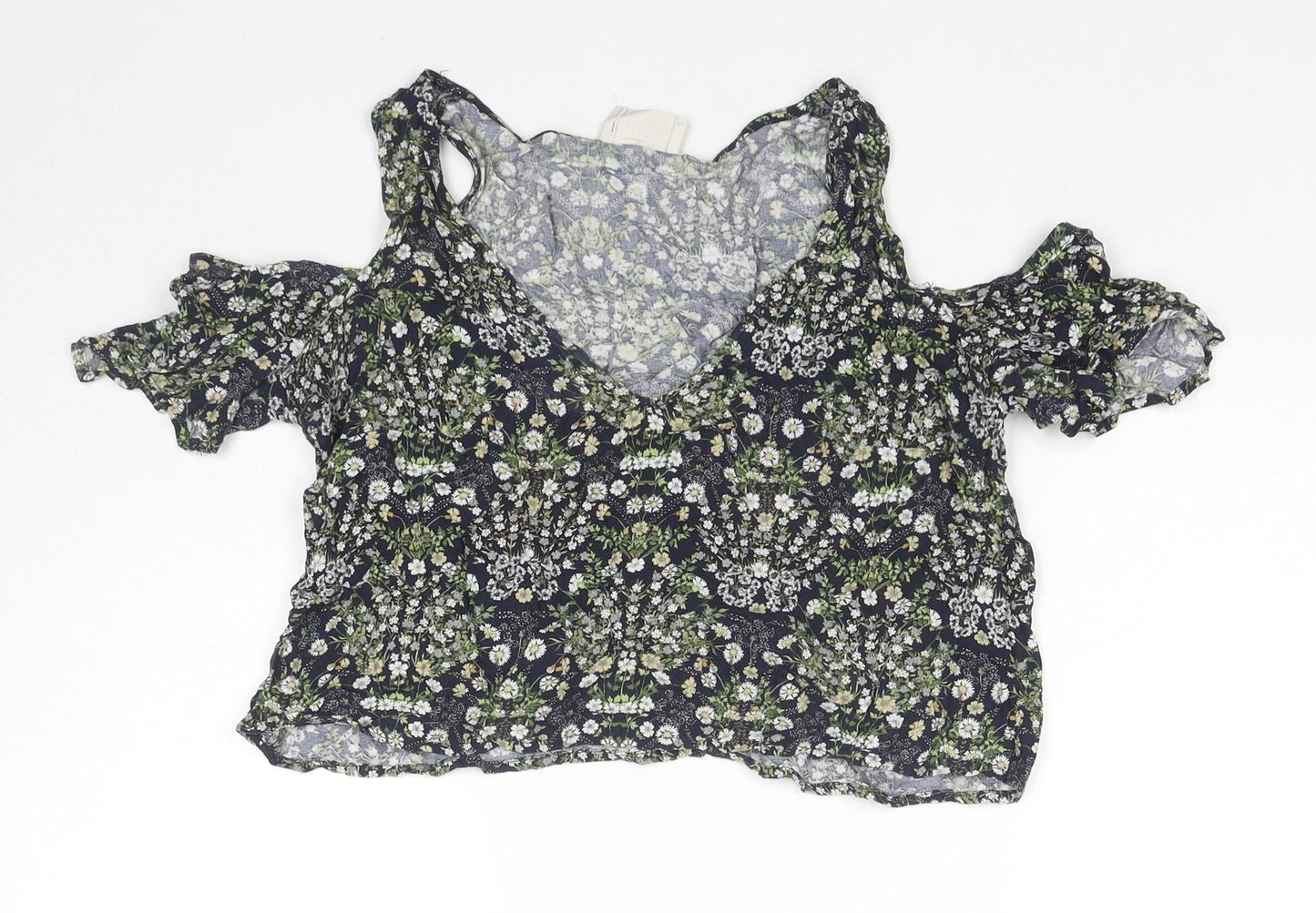 Womens UK Size XS Pins & Needles Multicoloured Cropped T-Shirt