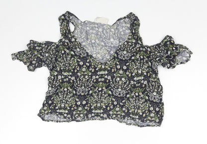 Womens UK Size XS Pins & Needles Multicoloured Cropped T-Shirt
