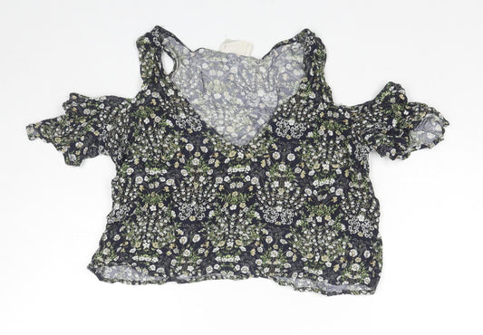 Womens UK Size XS Pins & Needles Multicoloured Cropped T-Shirt