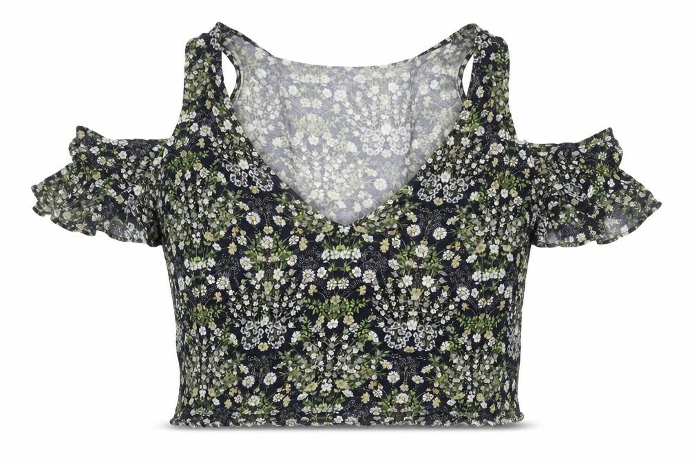 Womens UK Size XS Pins & Needles Multicoloured Cropped T-Shirt