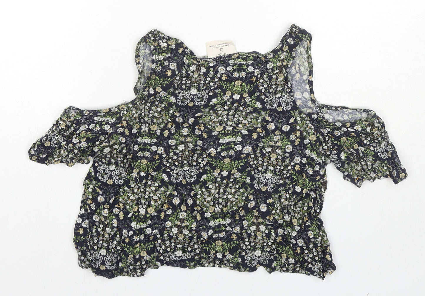 Womens UK Size XS Pins & Needles Multicoloured Cropped T-Shirt