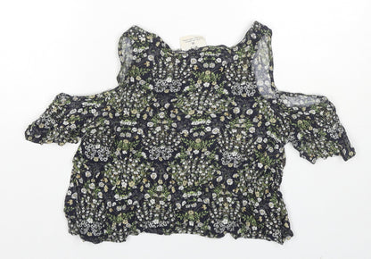 Womens UK Size XS Pins & Needles Multicoloured Cropped T-Shirt