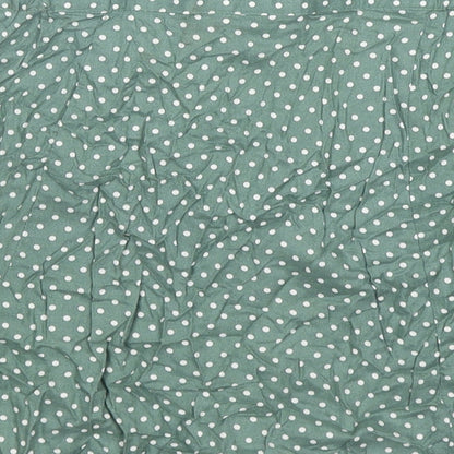 ASOS Womens Green Polka Dot Viscose A-Line Skirt Size 12 Button
