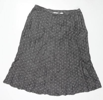 Marks and Spencer Womens Grey Polka Dot Lyocell Maxi Skirt Size 18 Zip
